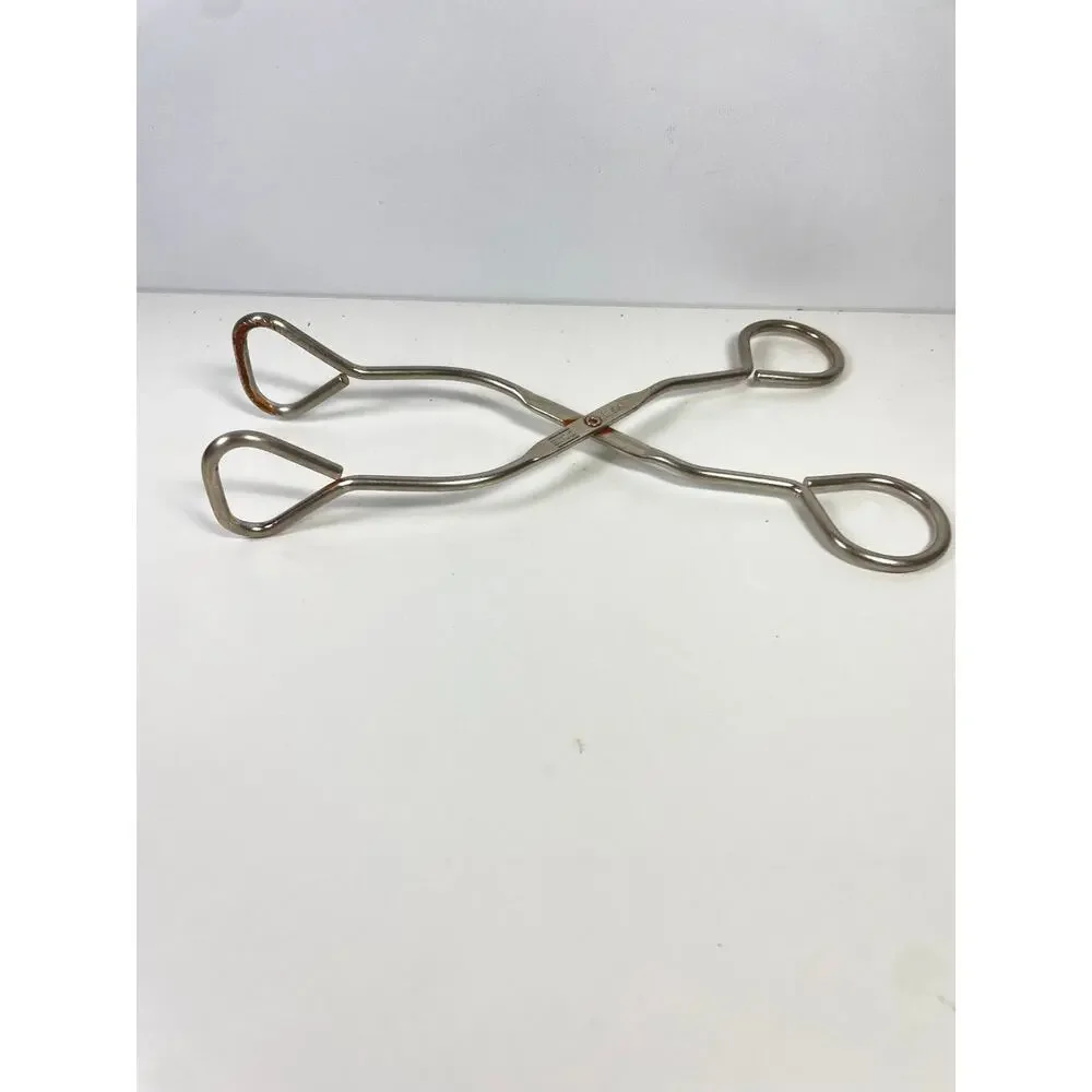 ECKO Kitchen Tongs Stainless Steel Cooking Grab Grasp Flip Utensil Vintage 8" - Picture 4 of 5